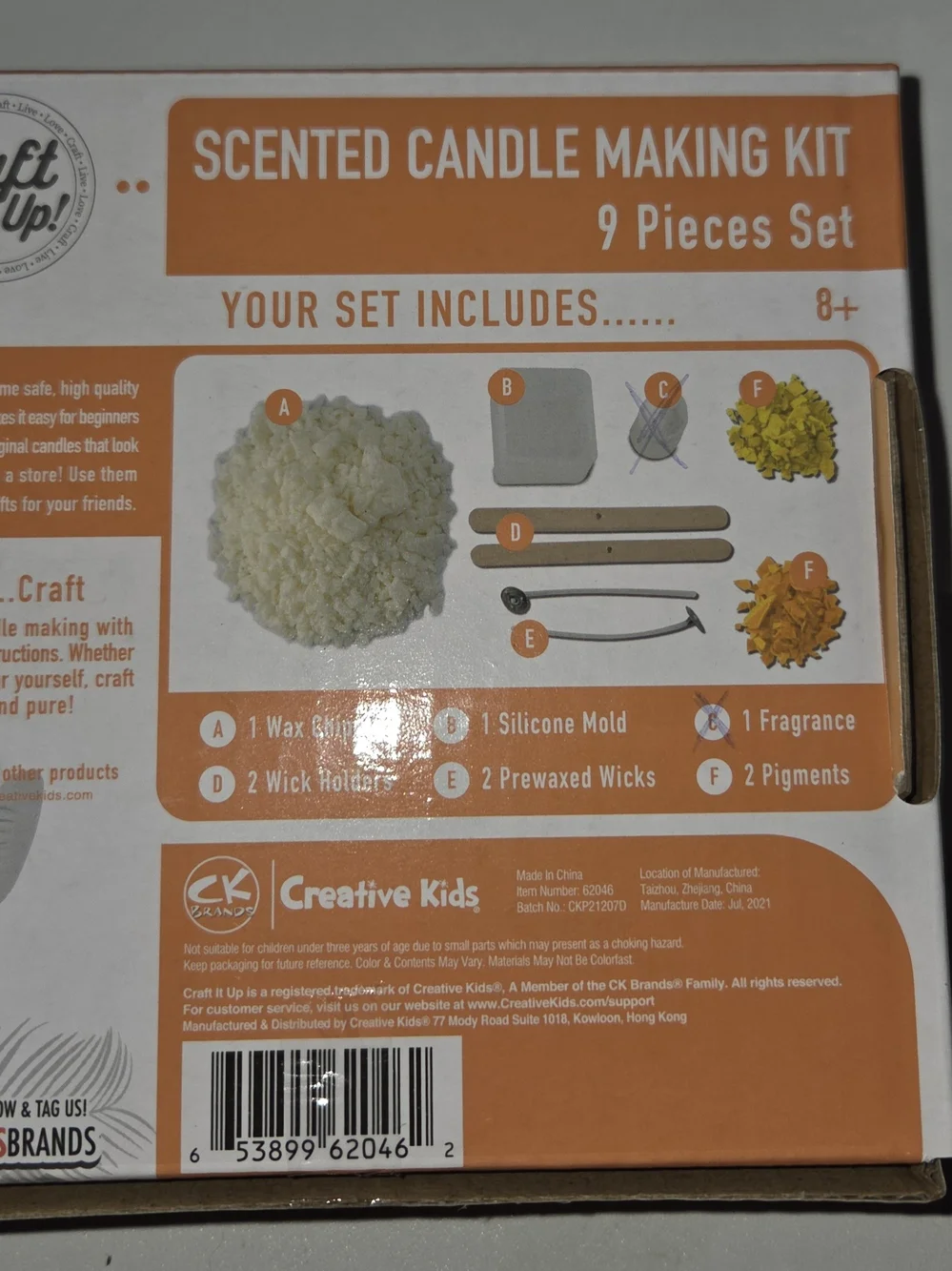 Vanilla Dreams Candle Making Kit by - Orange and Light Green